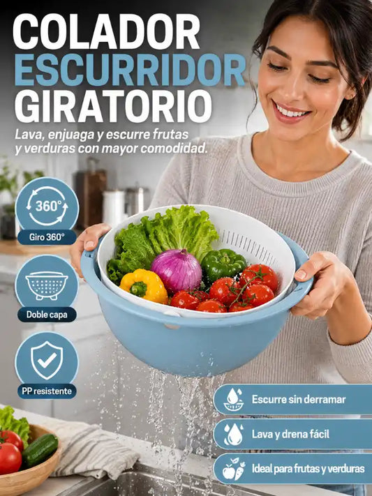 Escurridor y Colador Giratorio 360°